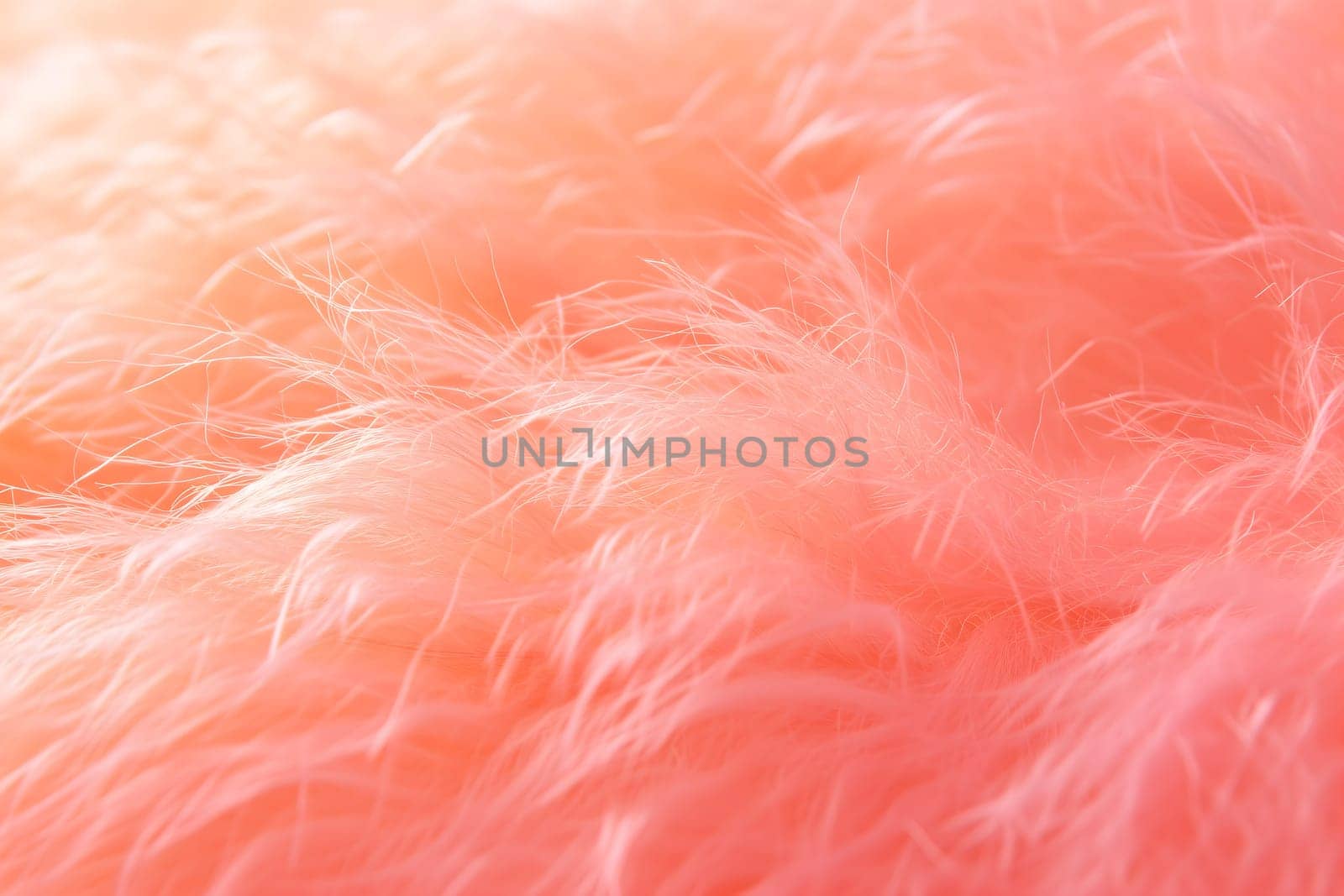 Peach fuzz color fluffy fur full-frame background. Neural network generated in January 2024. Not based on any actual scene or pattern.