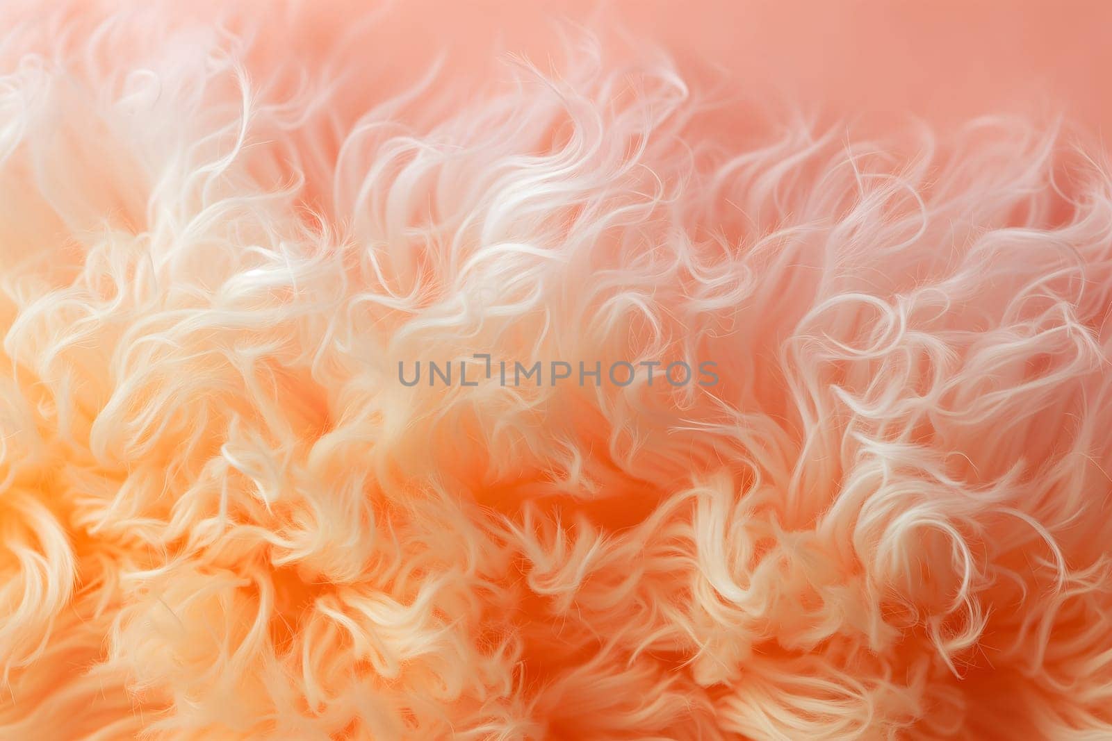 Peach fuzz color fluffy fur full-frame background. Neural network generated in January 2024. Not based on any actual scene or pattern.