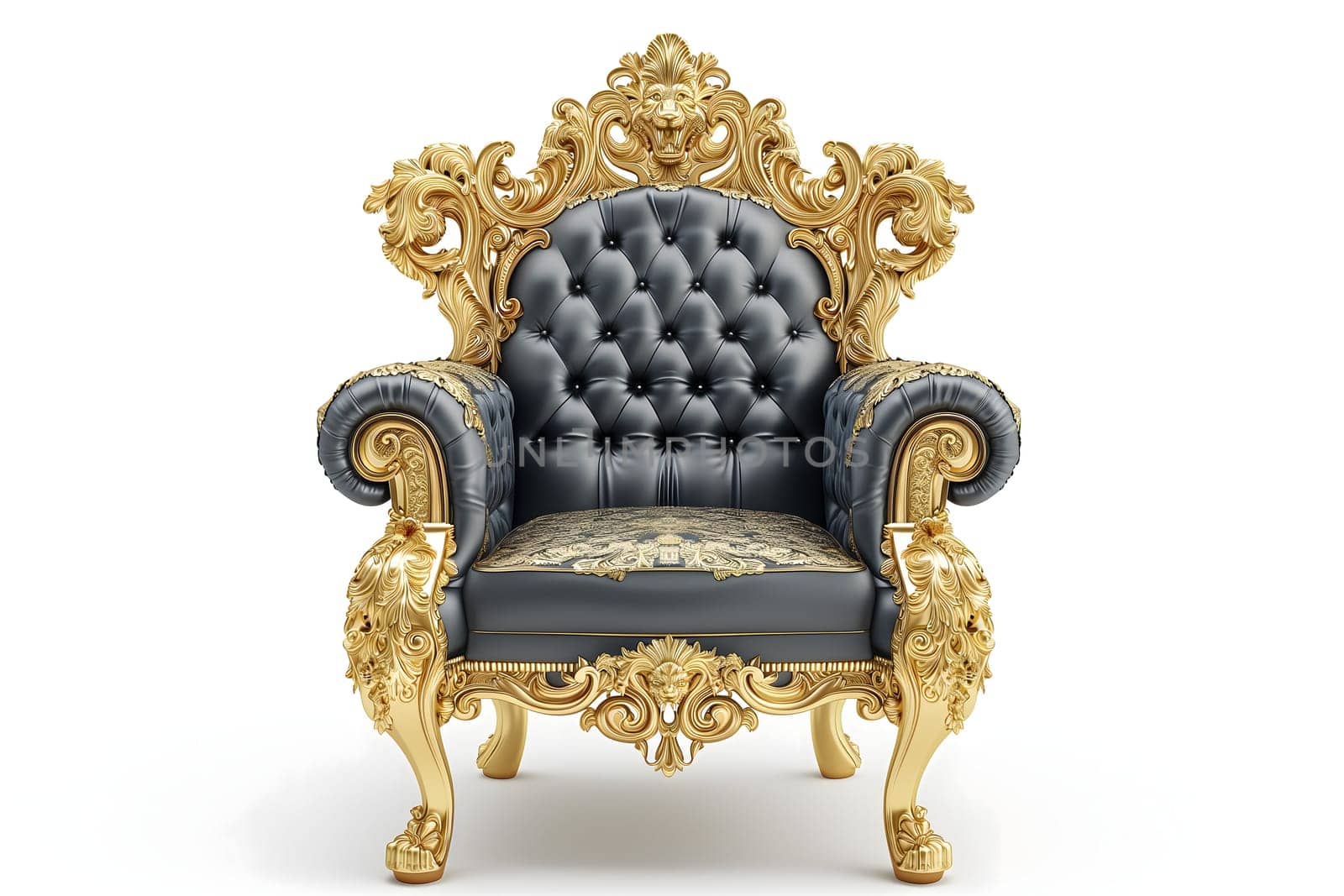 Gray velvet capitonner technique armchair on white background. Digitally generated image. Not based on any actual person, scene or pattern.