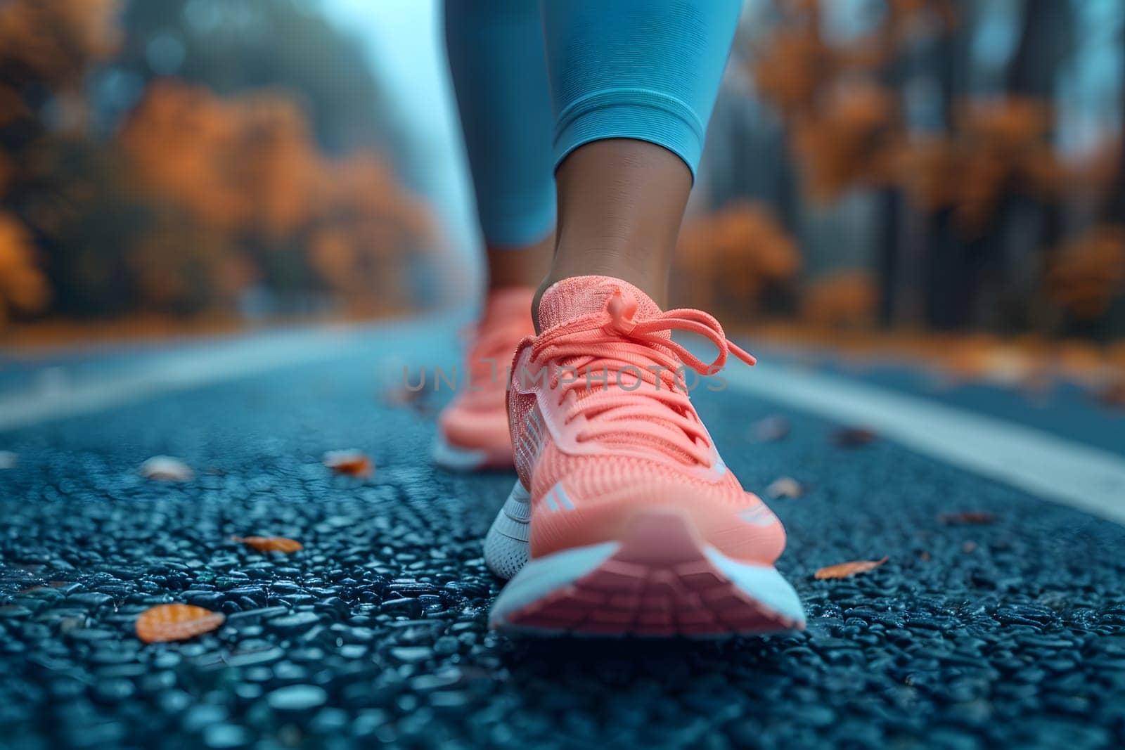 Close-up of a person's shoe while walking. Suitable for accompanying articles about the walking benefits, articles recommending places to walk for exercise, posting pictures with quotes about walking