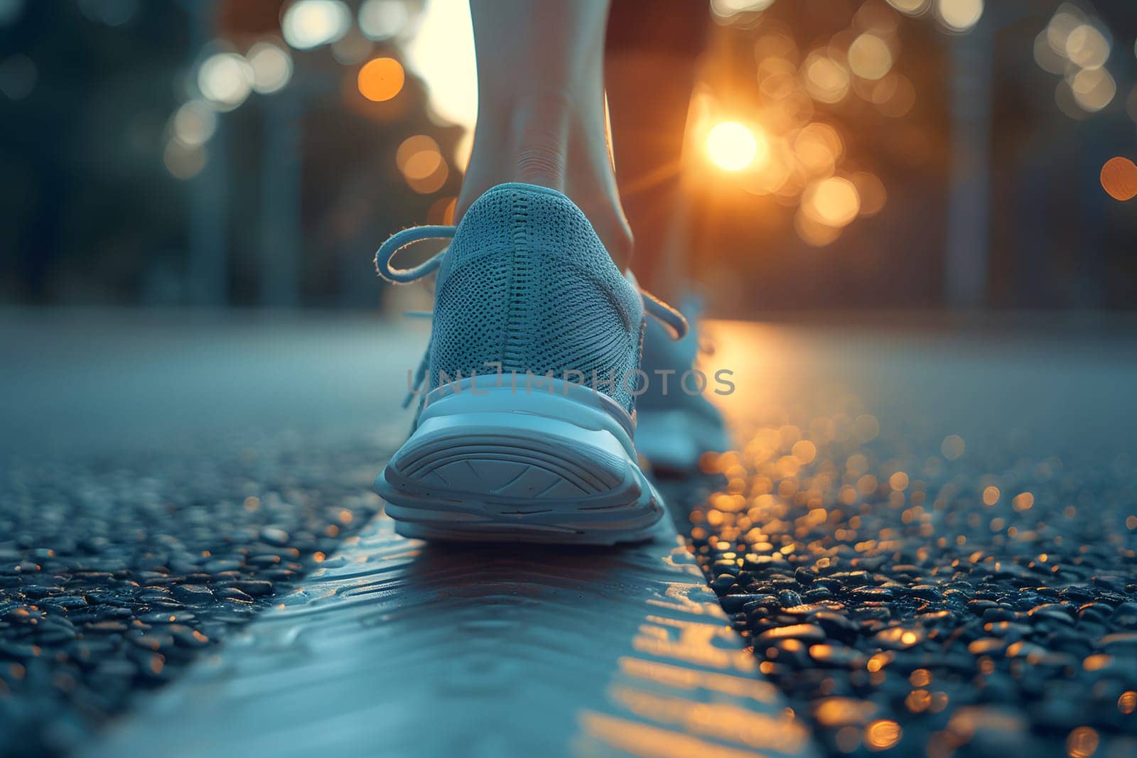 Close-up of a person's shoe while walking. Suitable for accompanying articles about the walking benefits, articles recommending places to walk for exercise, posting pictures with quotes about walking