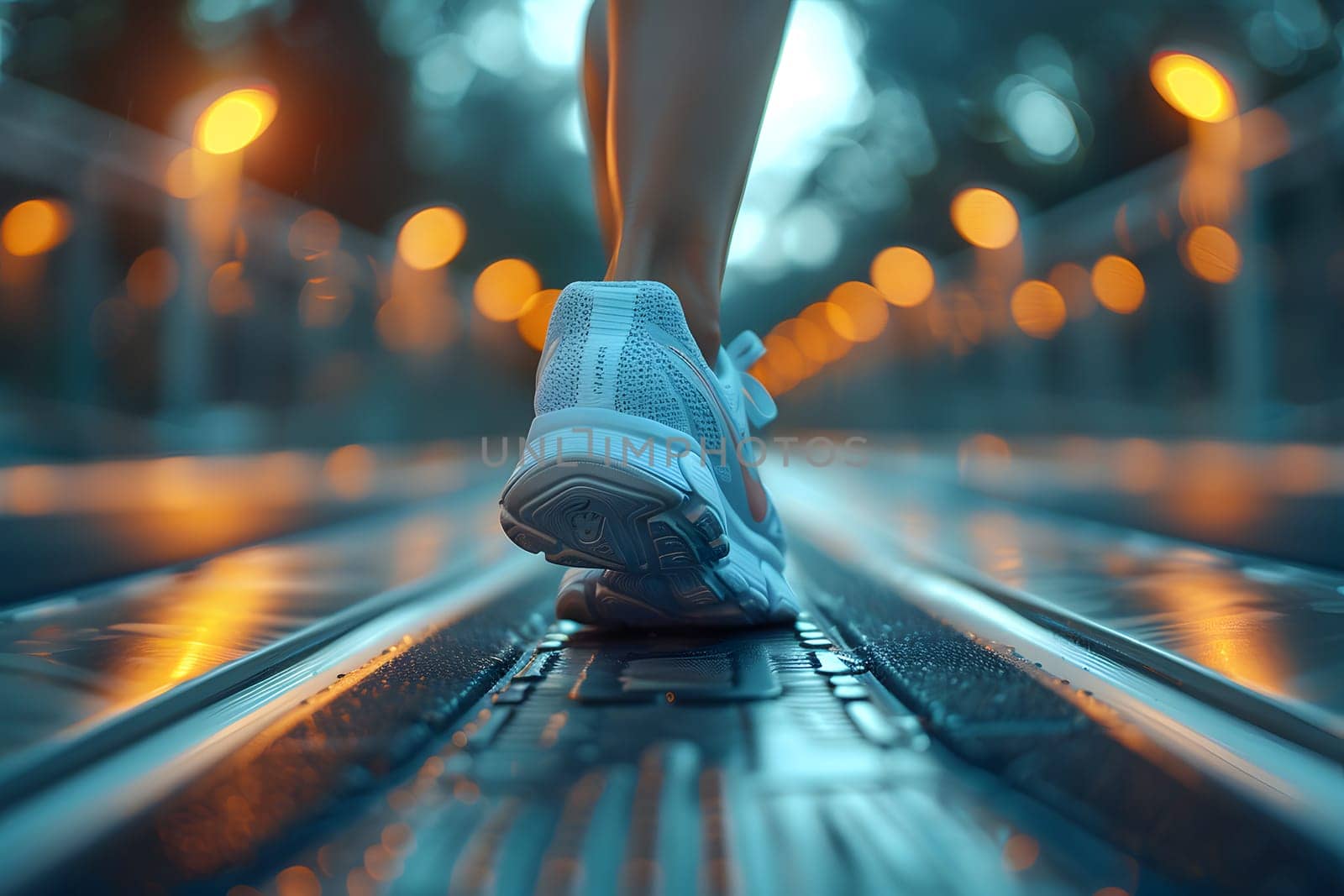 Close-up of a person's shoe while walking. Suitable for accompanying articles about the walking benefits, articles recommending places to walk for exercise, posting pictures with quotes about walking