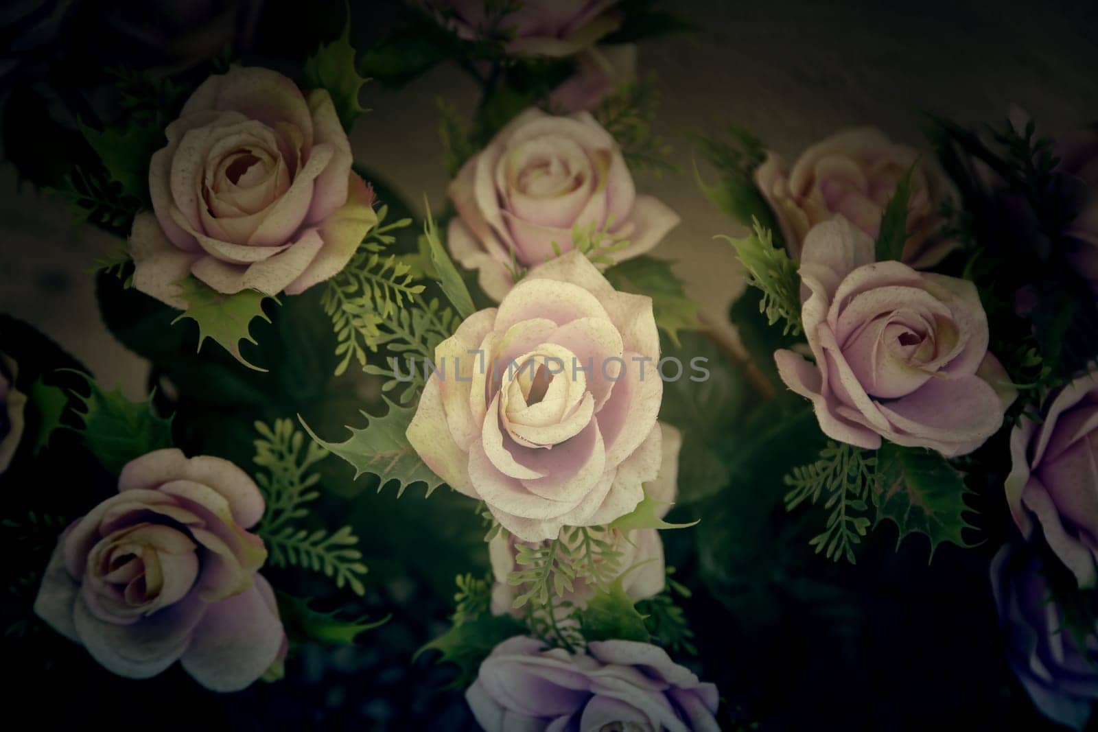 Detail of old bouquet of flowers, romantic gift