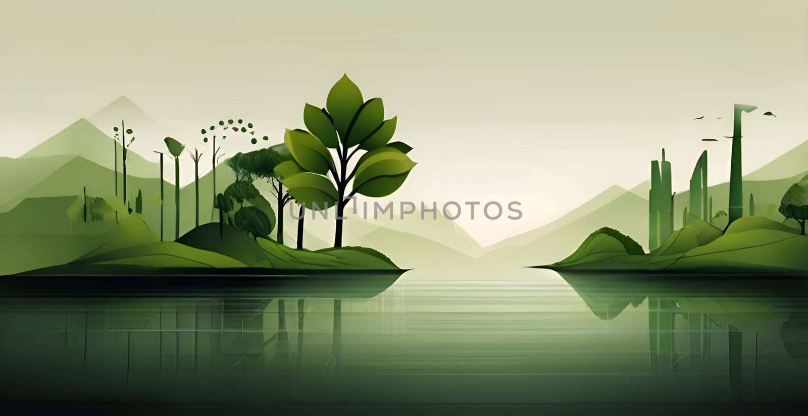 Abstract green ecology conceptual image