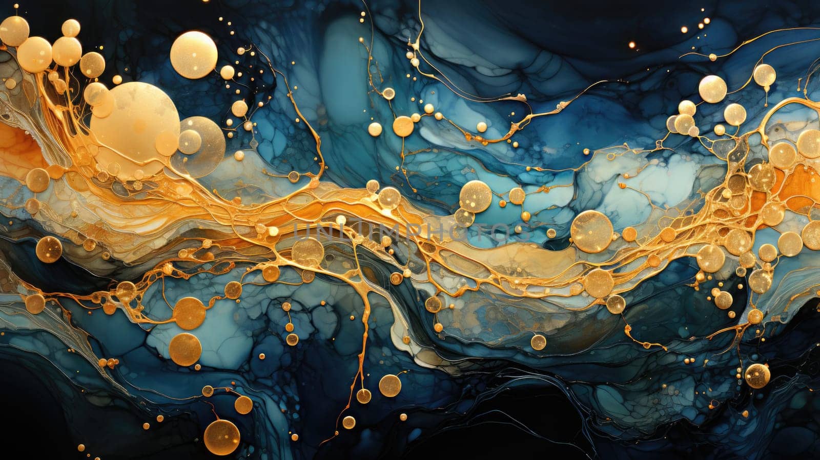 abstract wave ocrean painting background, ai