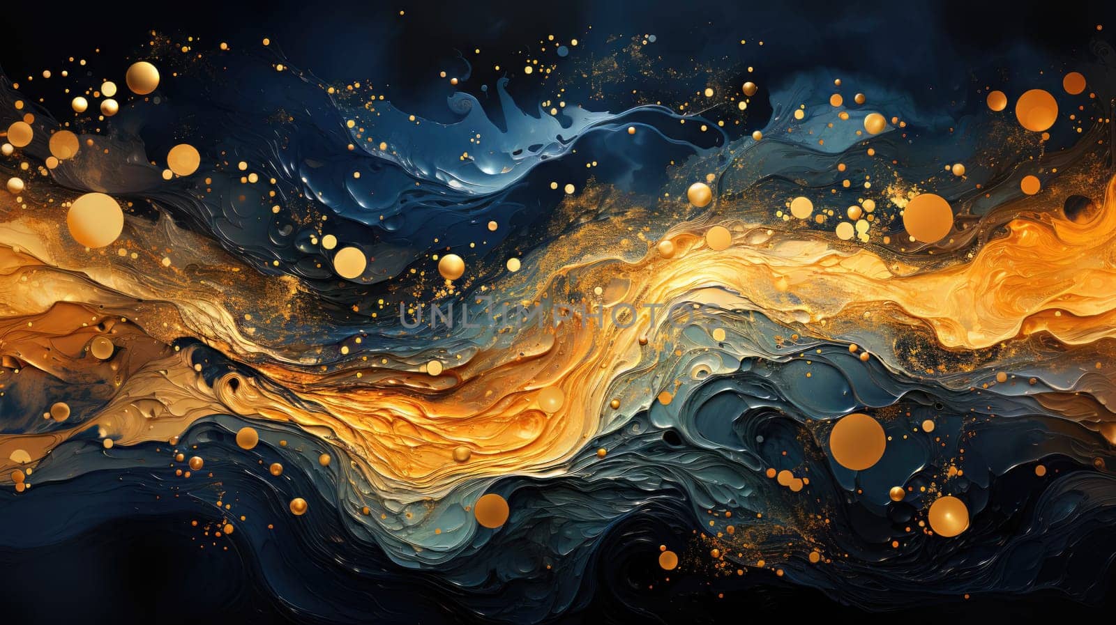 abstract wave ocrean painting background, ai