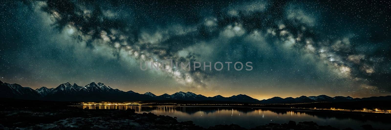 Marvel of a starry night sky in a remote location, with a silhouette of a distant mountain range adding depth to the image
