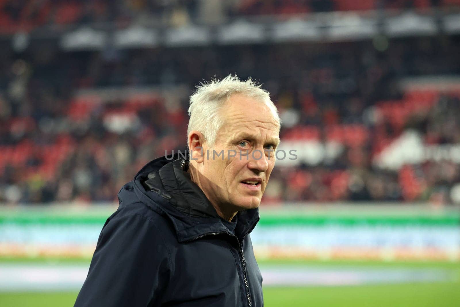 Coach Christian Streich (SC Freiburg) at the match of the 1st FBL: 23-24: 24. Sptg. SC Freiburg - FC Bayern Munich  DFL REGULATIONS PROHIBIT ANY USE OF PHOTOGRAPHS AS IMAGE SEQUENCES AND/OR QUASI-VIDEONann  Photo: Joachim Hahne/johapress