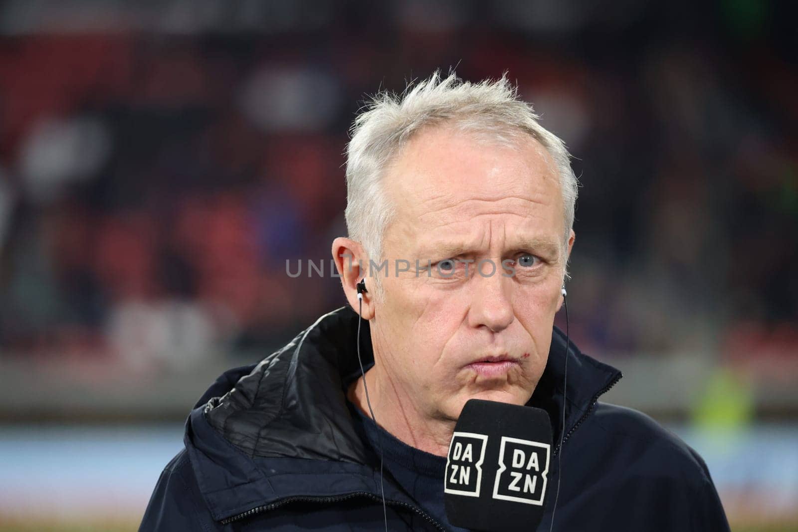Coach Christian Streich (SC Freiburg) at the match of the 1st FBL: 23-24: 24. Sptg. SC Freiburg - FC Bayern Munich  DFL REGULATIONS PROHIBIT ANY USE OF PHOTOGRAPHS AS IMAGE SEQUENCES AND/OR QUASI-VIDEONann  Photo: Joachim Hahne/johapress
