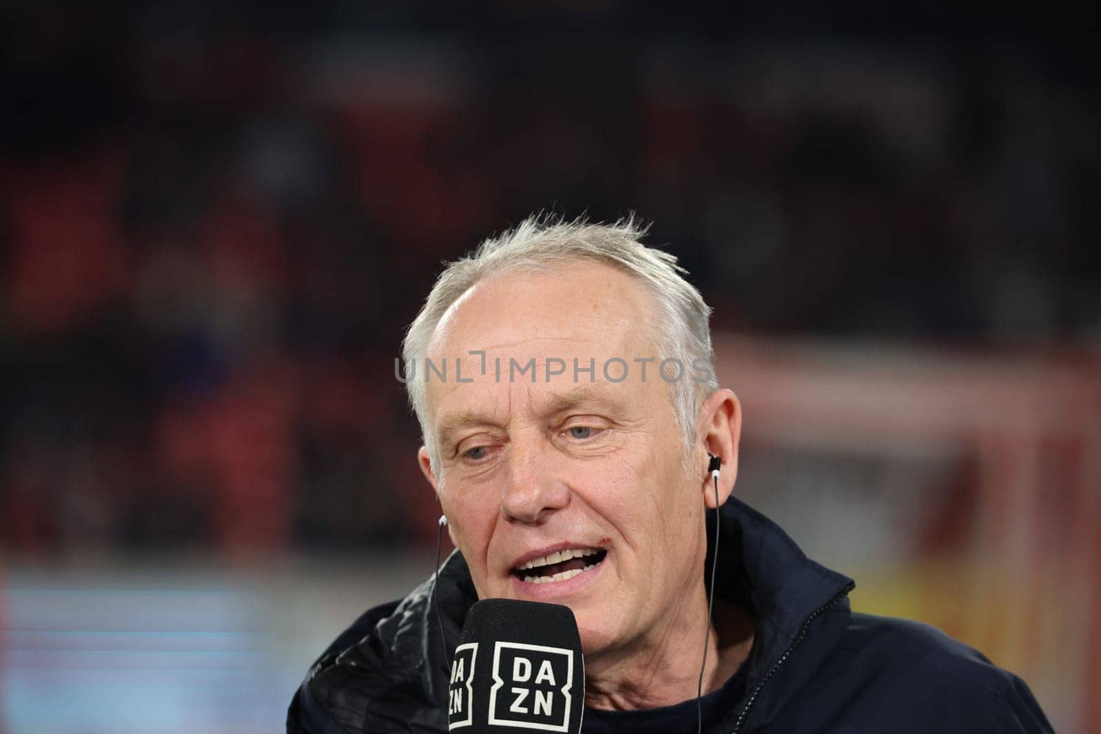 Coach Christian Streich (SC Freiburg) at the match of the 1st FBL: 23-24: 24. Sptg. SC Freiburg - FC Bayern Munich  DFL REGULATIONS PROHIBIT ANY USE OF PHOTOGRAPHS AS IMAGE SEQUENCES AND/OR QUASI-VIDEONann  Photo: Joachim Hahne/johapress