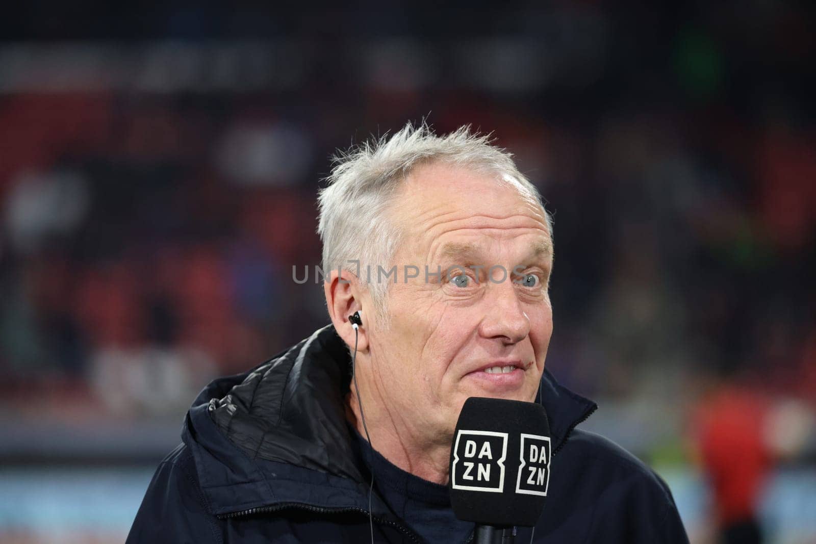 Coach Christian Streich (SC Freiburg) at the match of the 1st FBL: 23-24: 24. Sptg. SC Freiburg - FC Bayern Munich  DFL REGULATIONS PROHIBIT ANY USE OF PHOTOGRAPHS AS IMAGE SEQUENCES AND/OR QUASI-VIDEONann  Photo: Joachim Hahne/johapress