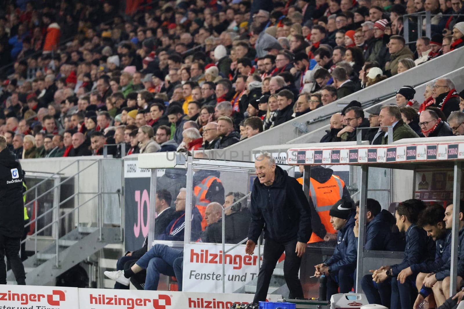 Coach Christian Streich (SC Freiburg) at the match of the 1st FBL: 23-24: 24. Sptg. SC Freiburg - FC Bayern Munich  DFL REGULATIONS PROHIBIT ANY USE OF PHOTOGRAPHS AS IMAGE SEQUENCES AND/OR QUASI-VIDEONann  Photo: Joachim Hahne/johapress