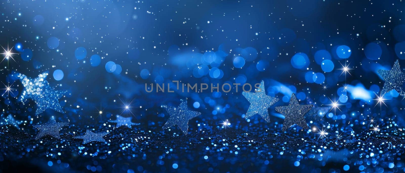 A mesmerizing display of blue and white glittering lights creating a magical, sparkling surface
