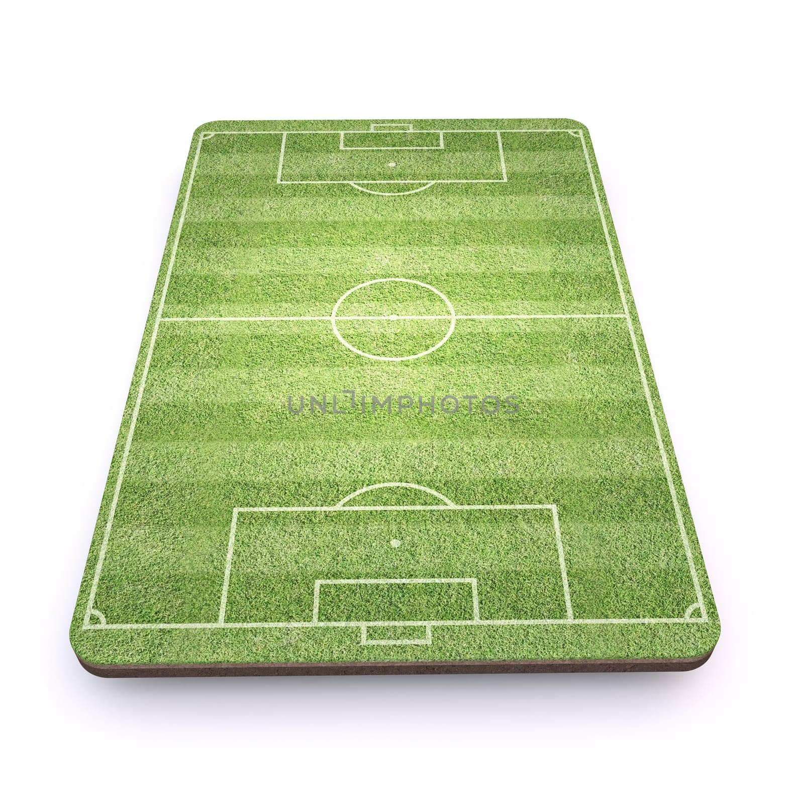 Football Soccer playground Front view 3D rendering illustration isolated on white background