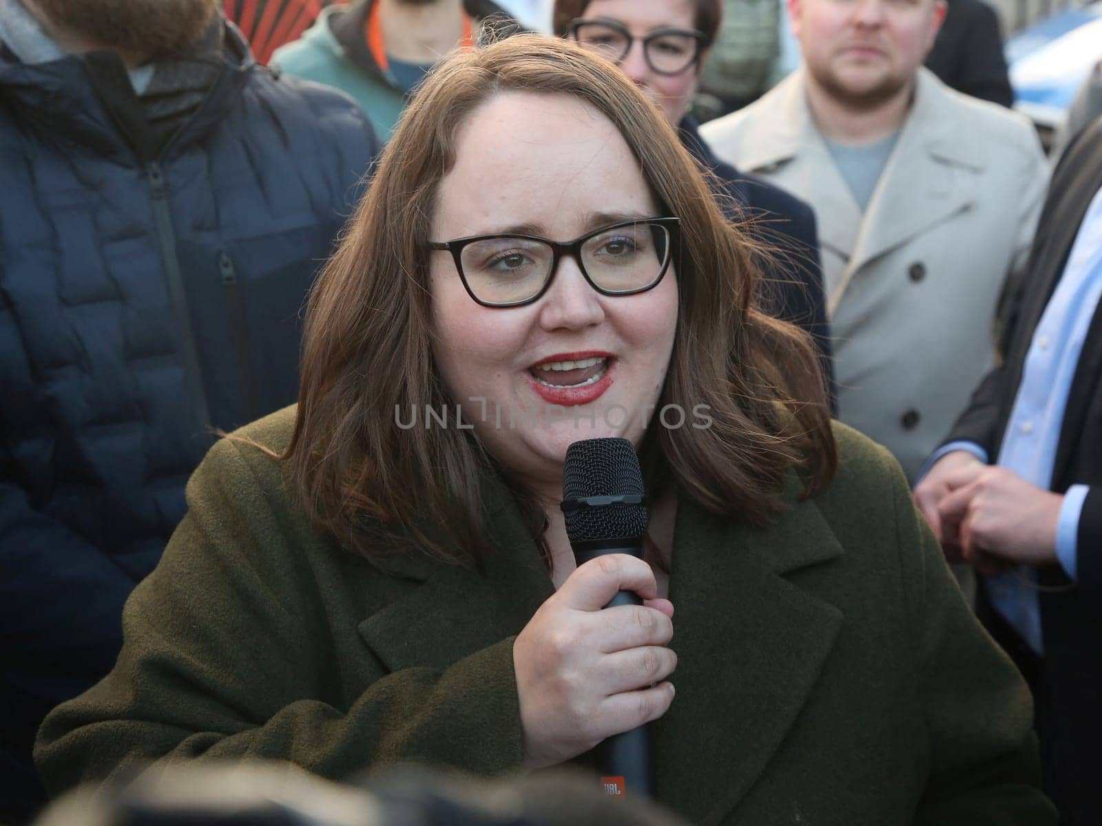 Grünen Parteichefin Ricarda Lang am 24.02.2024 in Magdeburg