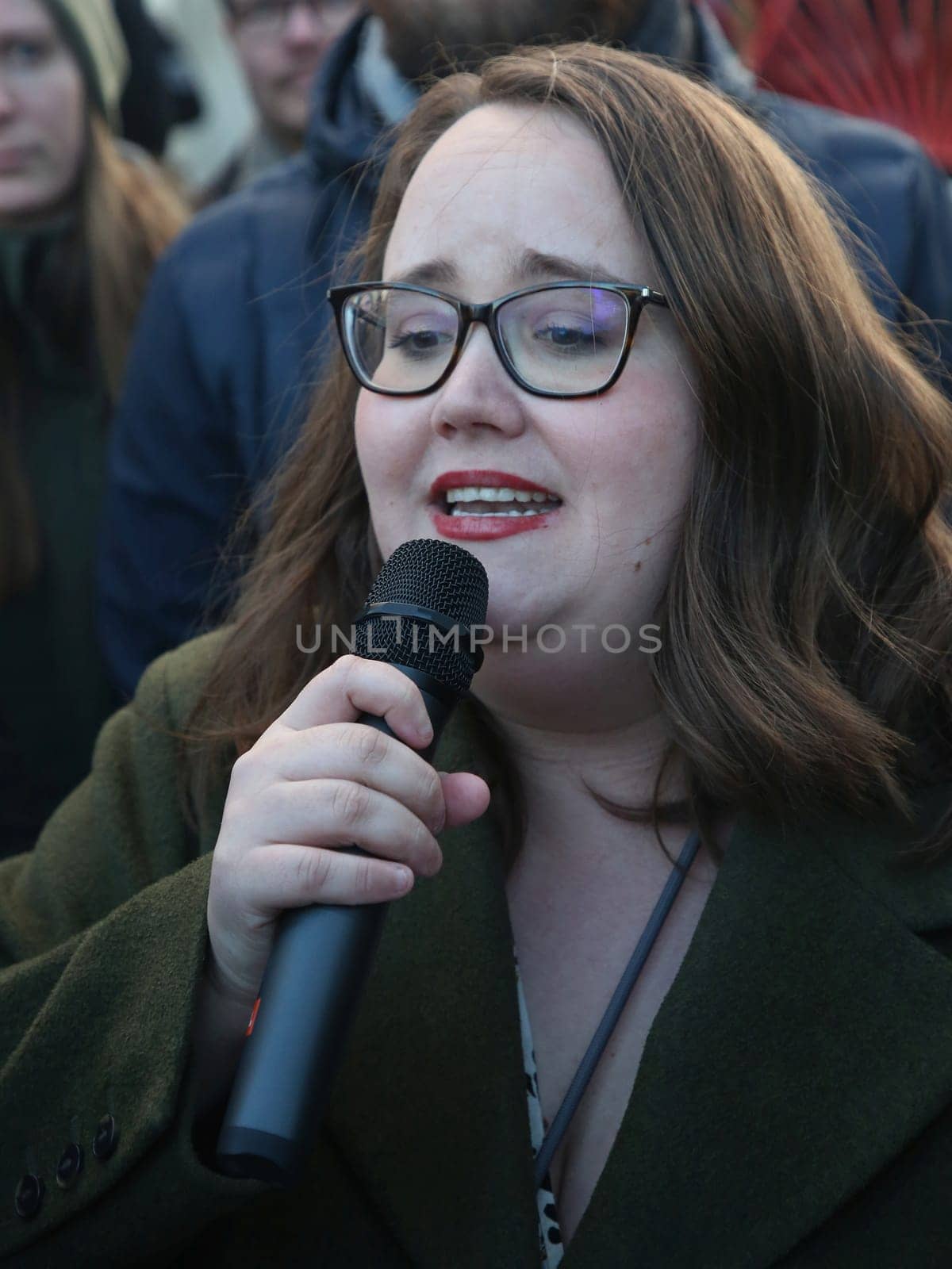 Grünen Parteichefin Ricarda Lang am 24.02.2024 in Magdeburg