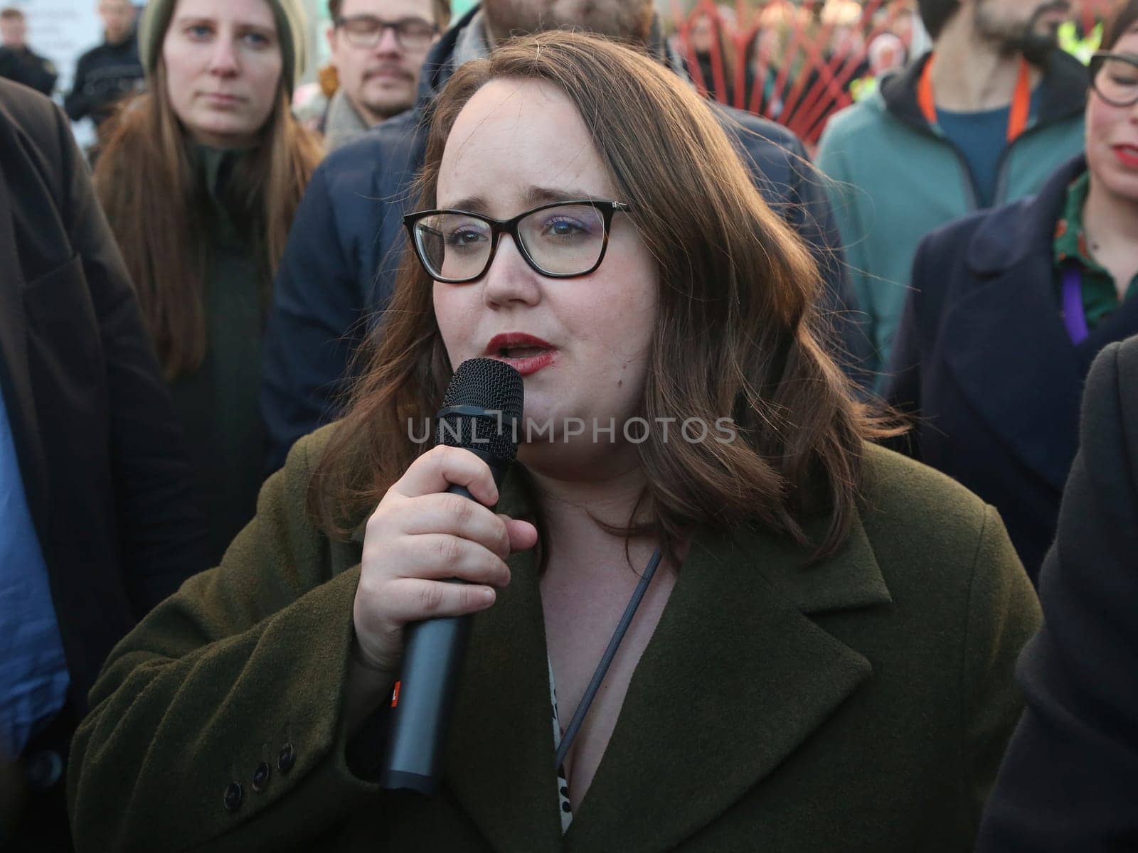 Grünen Parteichefin Ricarda Lang am 24.02.2024 in Magdeburg