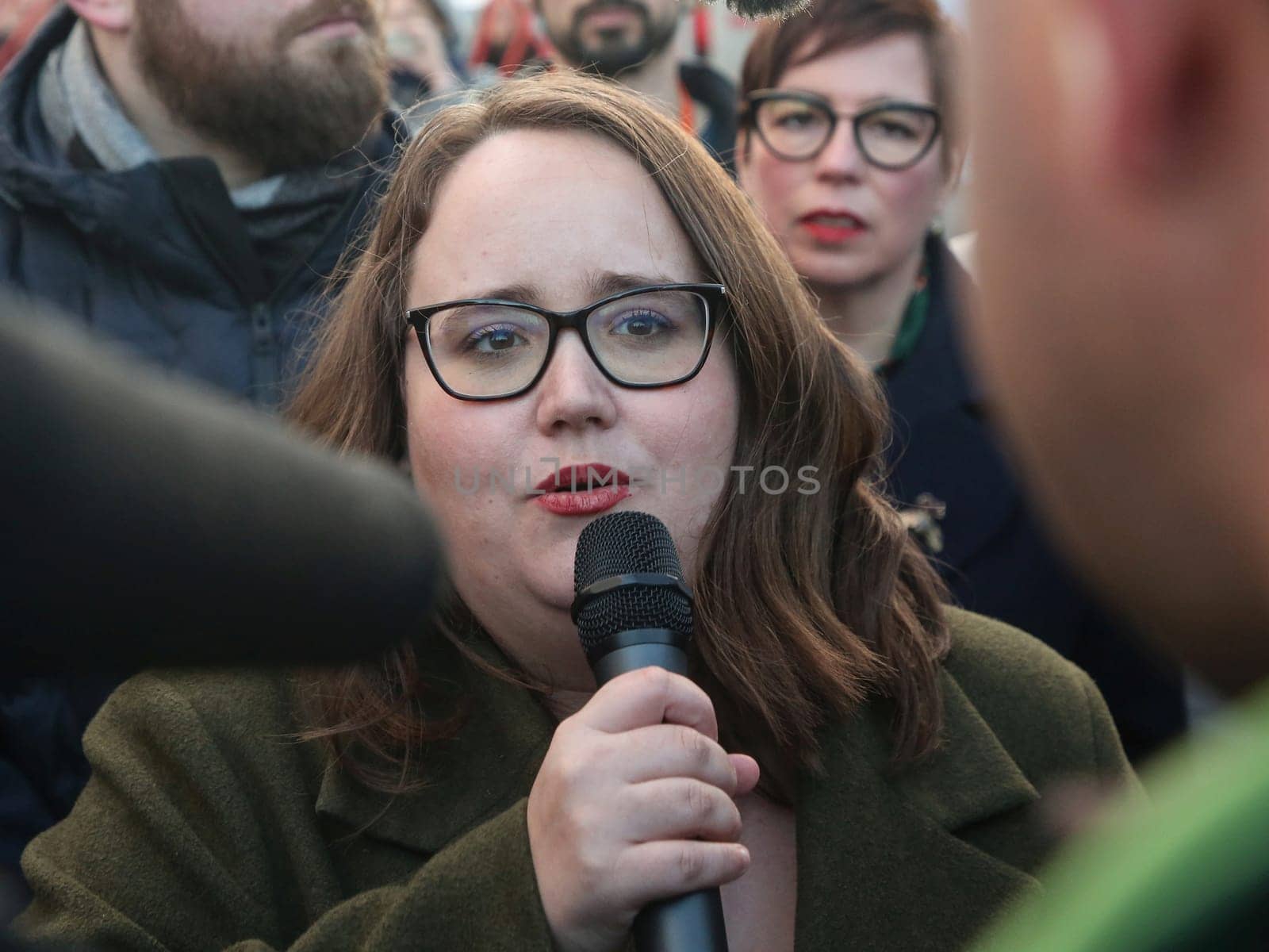 Grünen Parteichefin Ricarda Lang am 24.02.2024 in Magdeburg