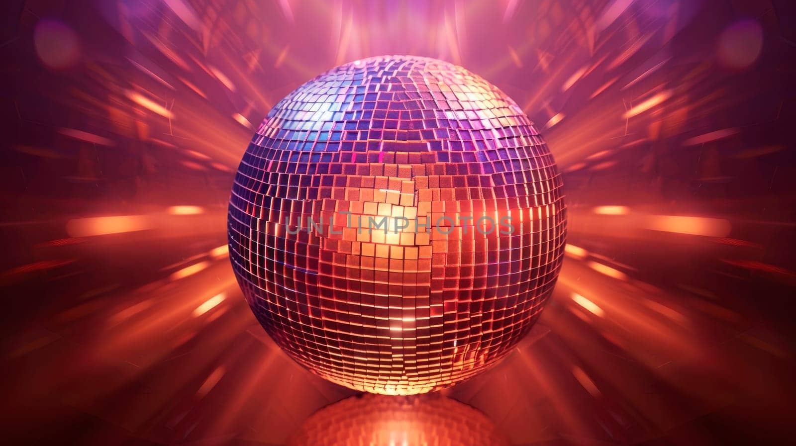 Sparkling disco ball in a night club. Night party. AI generated