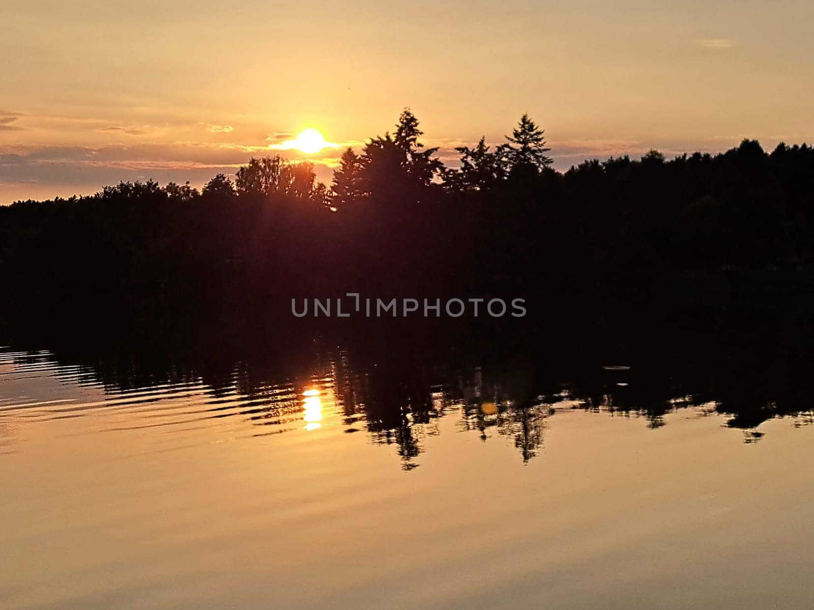 Sonnenuntergang am Bikowsee, Brandenburg, Deutschland, Rheinsberg