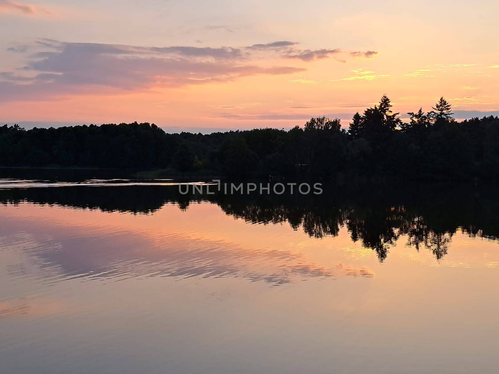 Sonnenuntergang am Bikowsee, Brandenburg, Deutschland, Rheinsberg