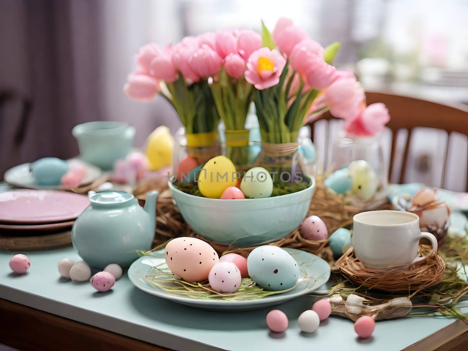 Easter holiday setup on the table
