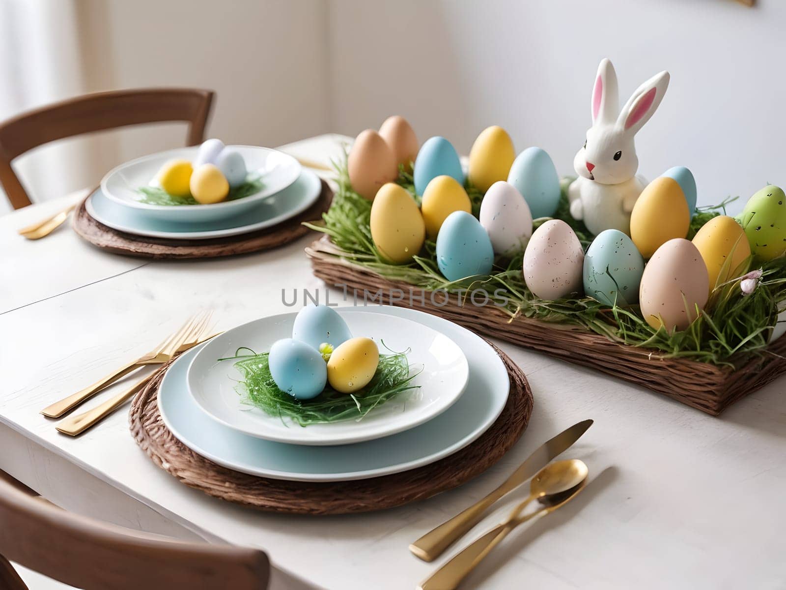 Easter holiday setup on the table