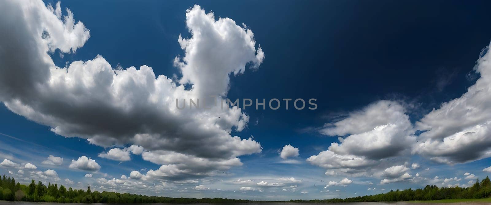 Beautiful colorful panorama of bright sky