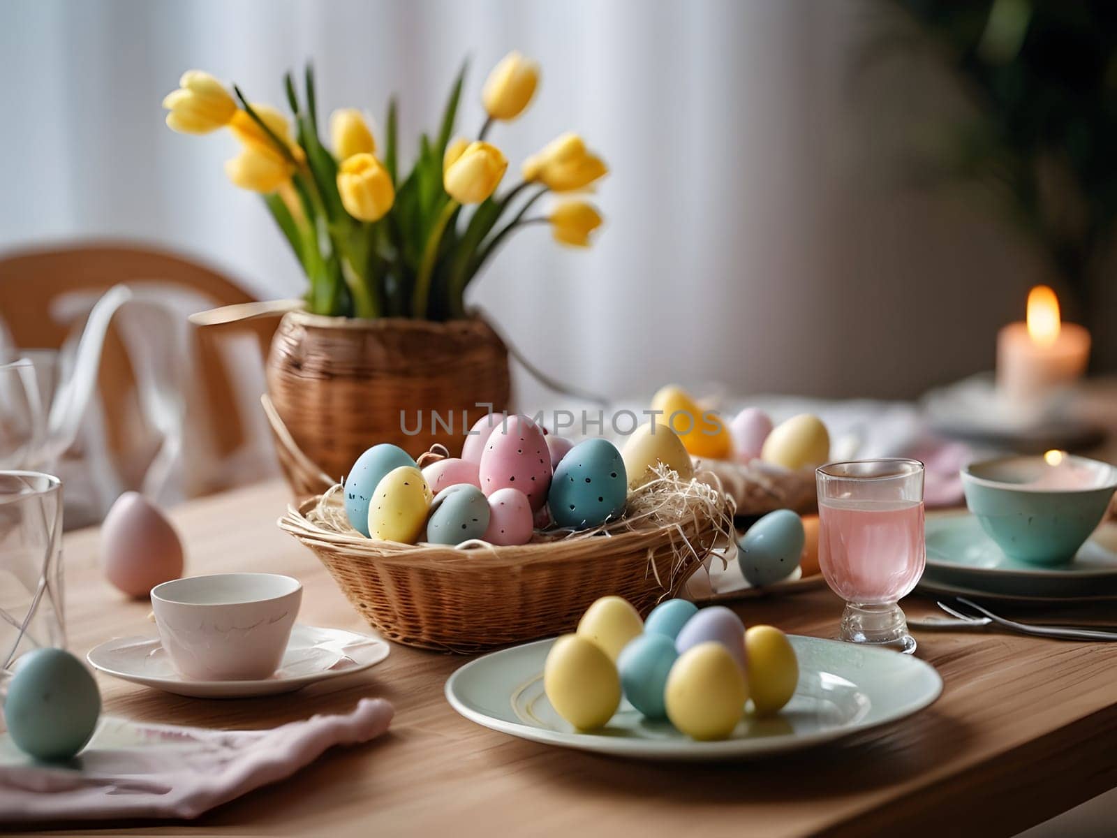 Easter holiday setup on the table
