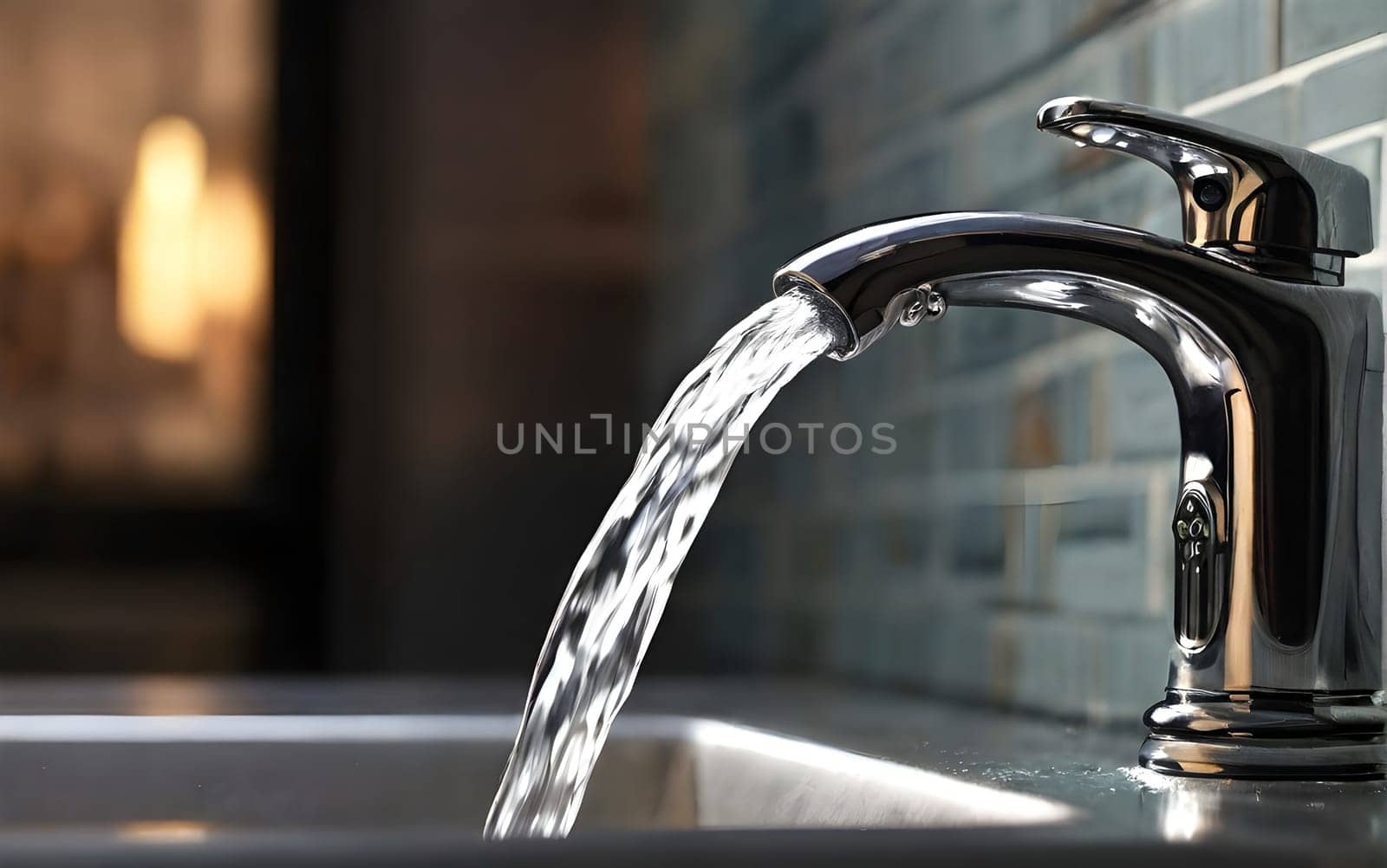 Water tap with the running water