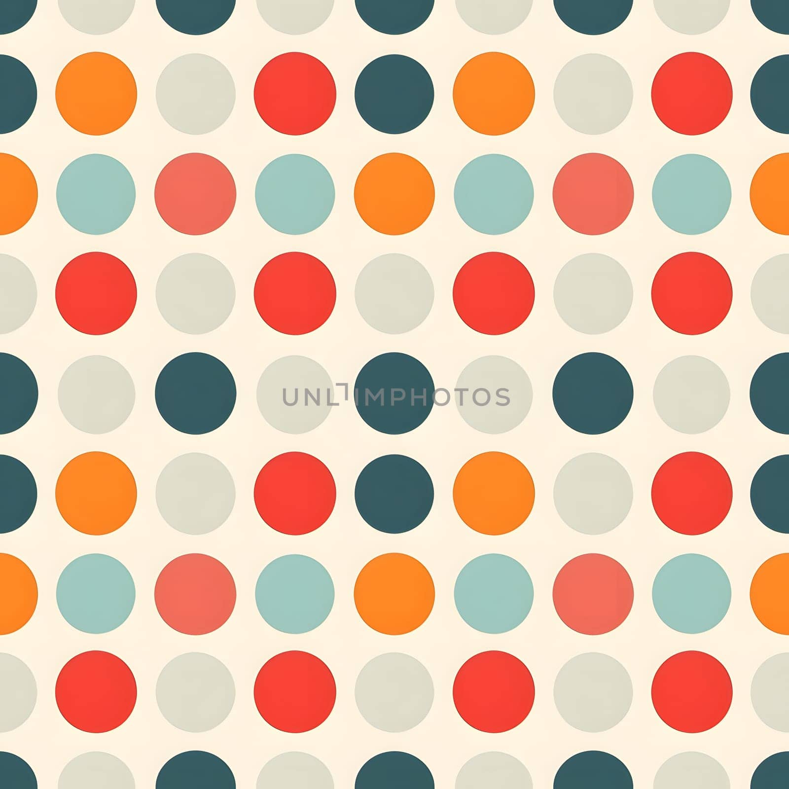 Seamless pattern of colorful polka dot. Neural network generated image. Not based on any actual scene or pattern.