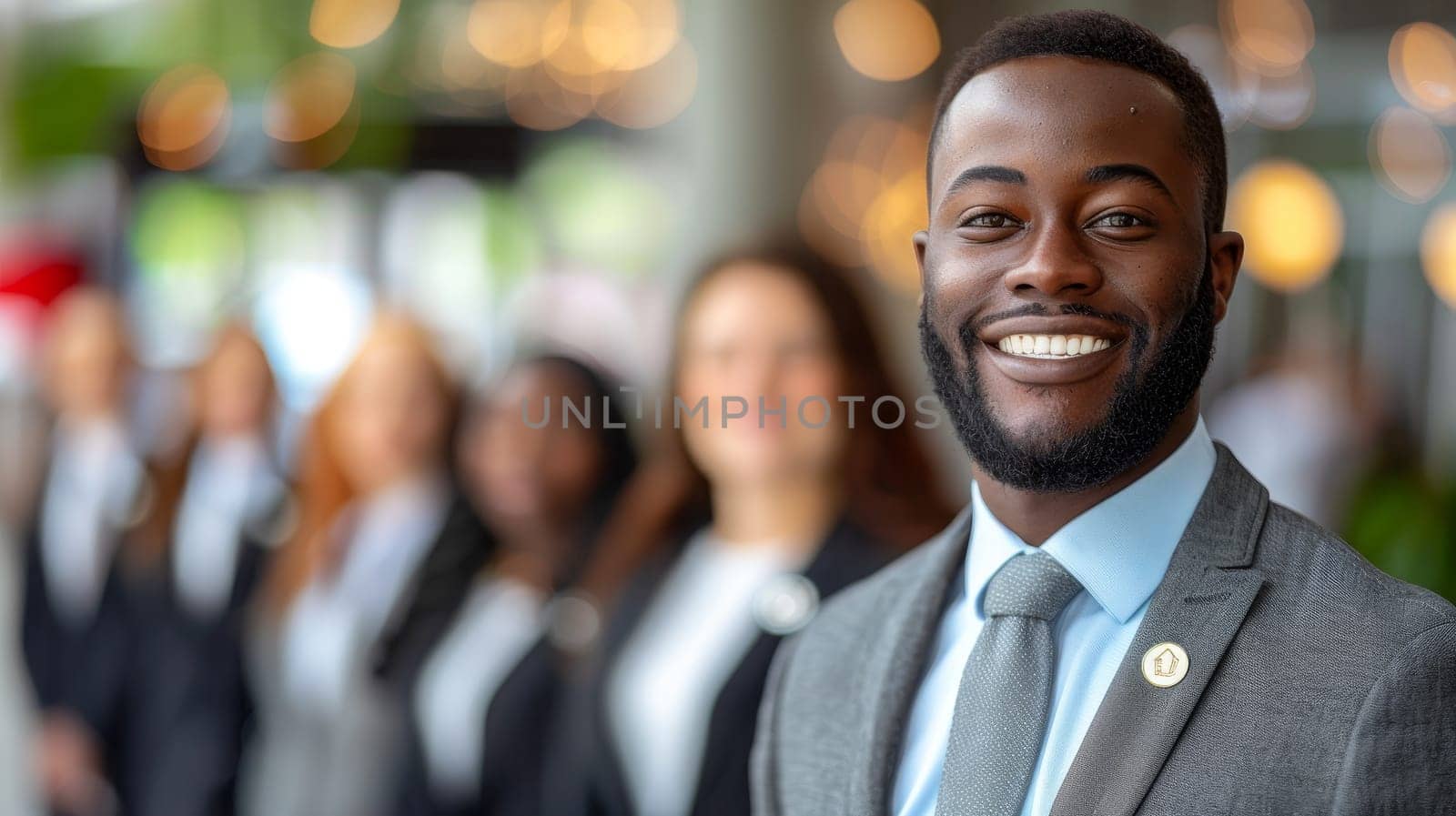 Confident African American Businessman Leading Team