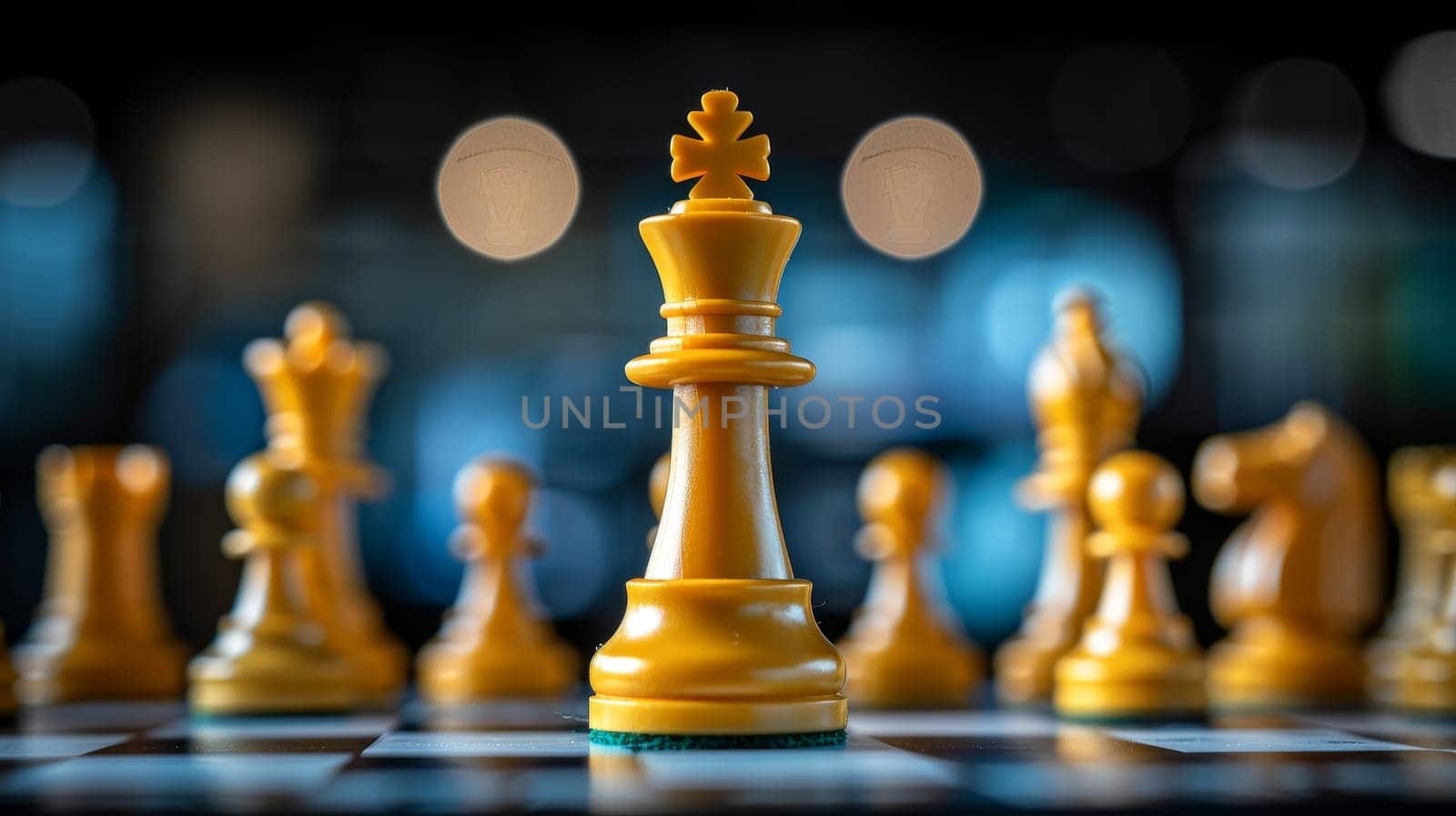 Golden Chess King Dominating the Board
