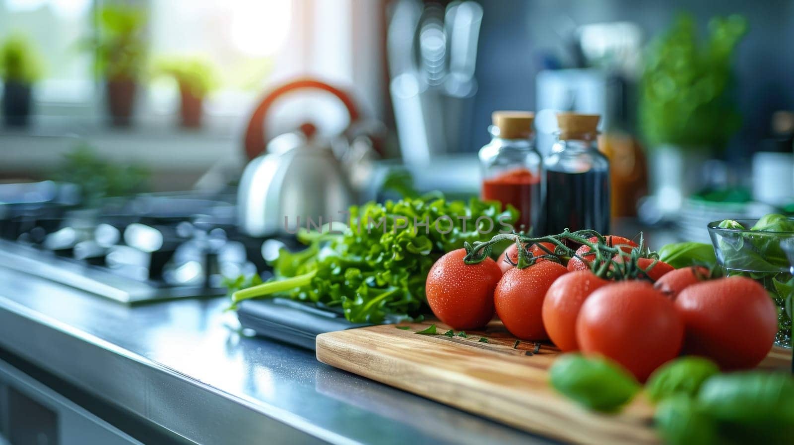 Fresh Vegetables Prepared in Modern Home Kitchen