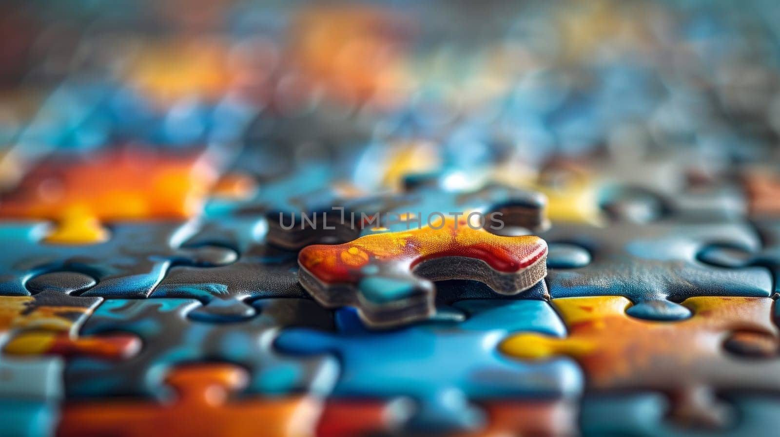 Elevated Colorful Jigsaw Puzzle Piece