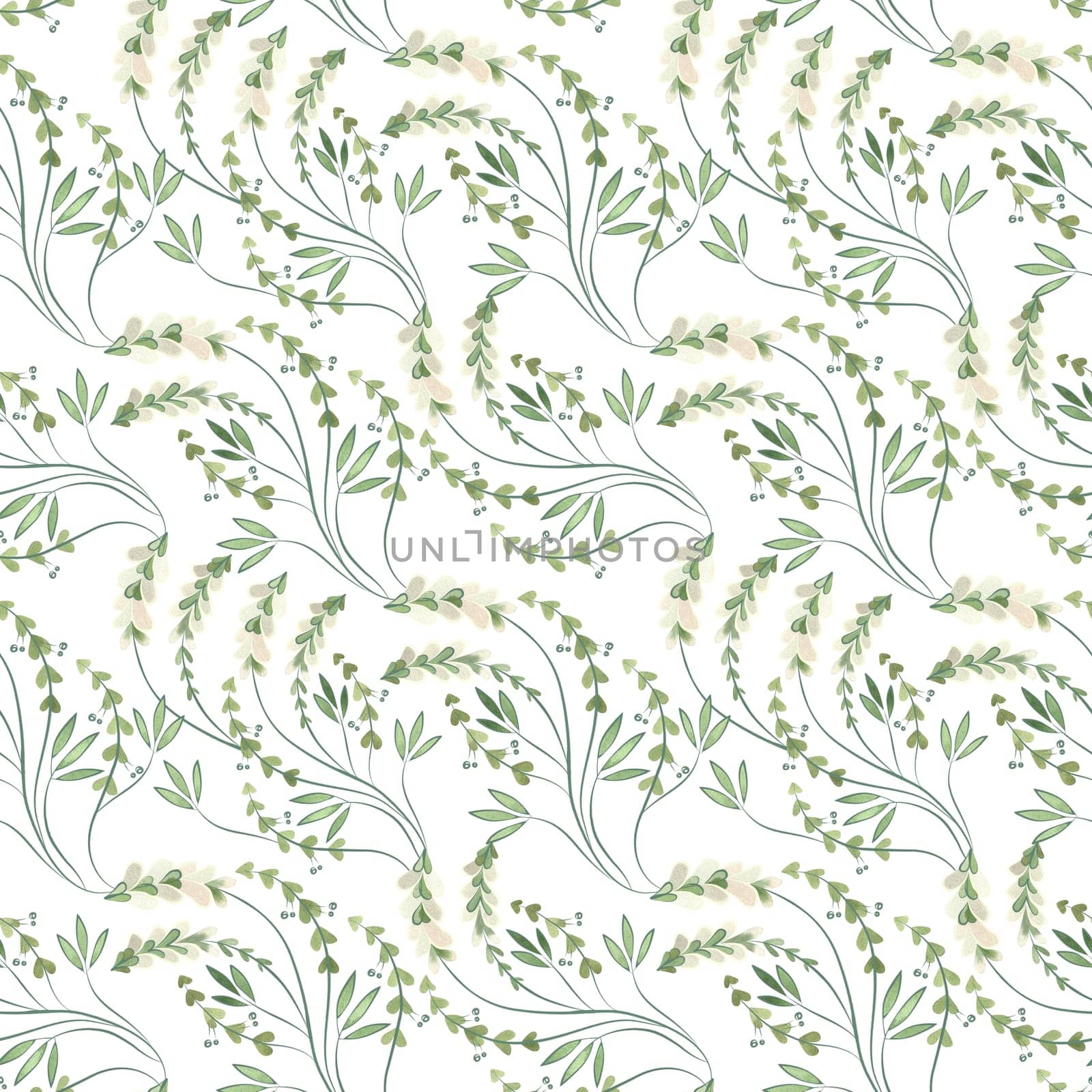 Textile seamless floral pattern with wild grasses and flowers. Design for kitchen home textiles, tablecloths, curtains, bed linen, dress fabrics, wrapping paper