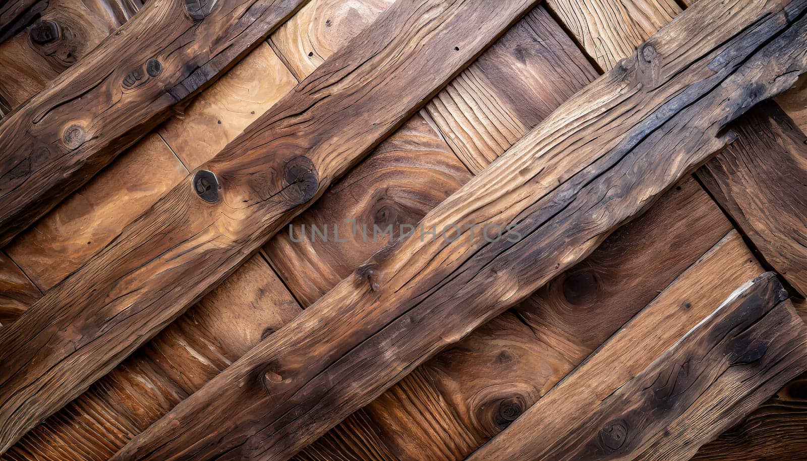 Natural wood texture. Wood background. Dark rustic planks table top flat lay view.