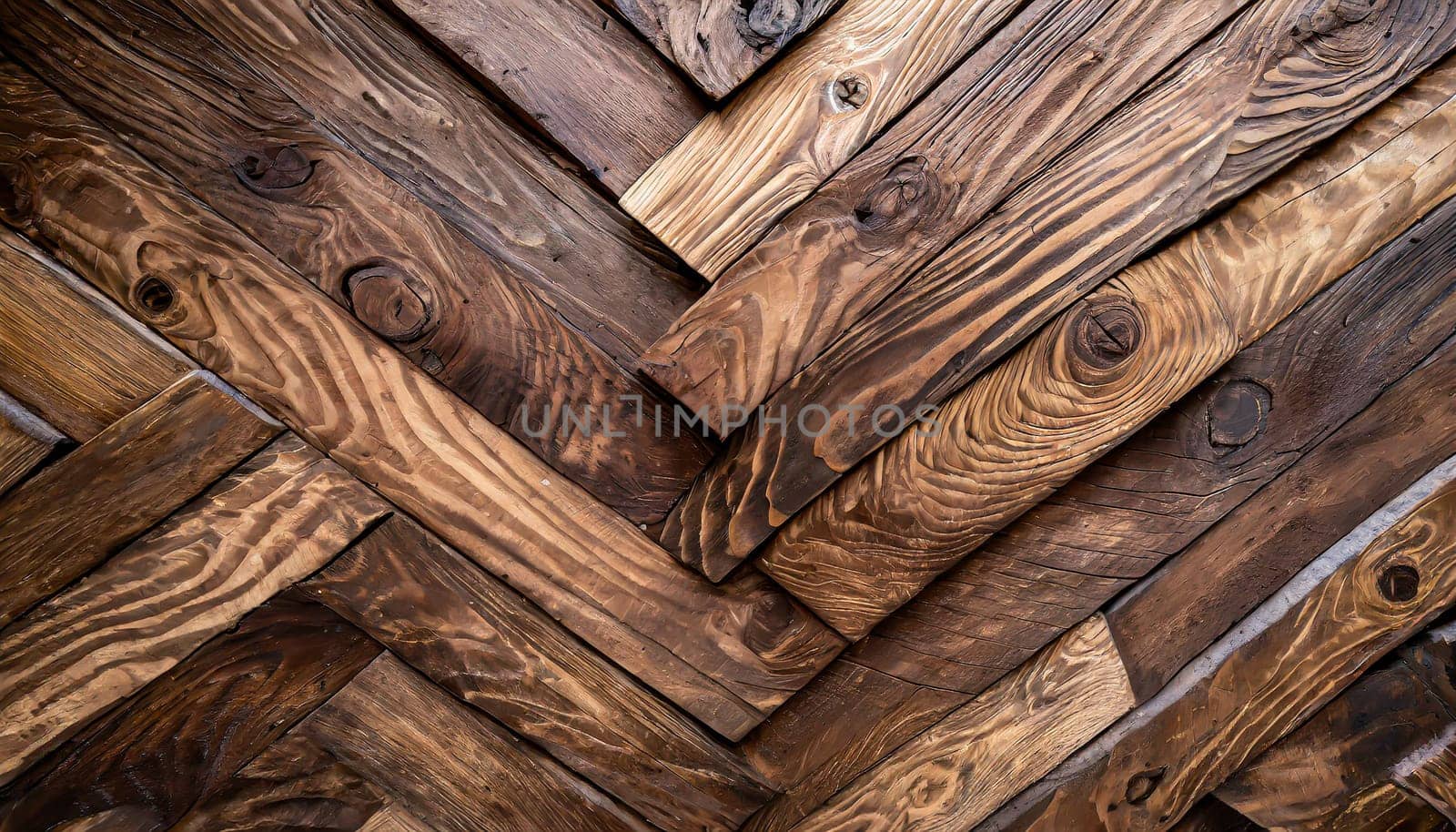 Natural wood texture. Wood background. Dark rustic planks table top flat lay view.