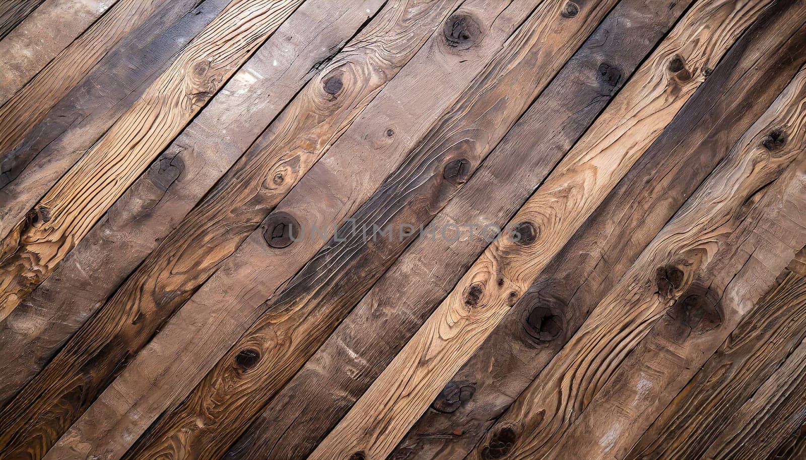 Natural wood texture. Wood background. Dark rustic planks table top flat lay view.