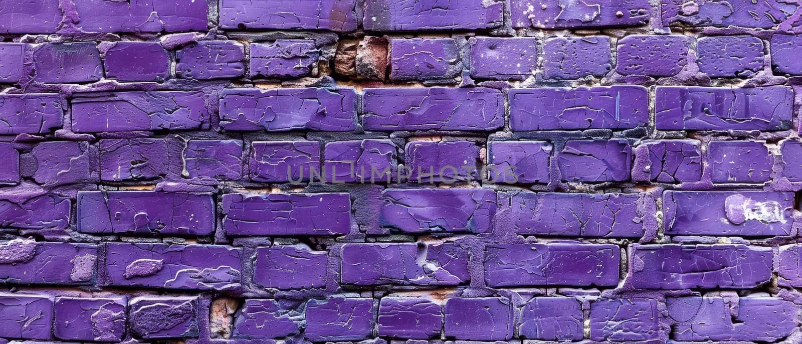 Layers of lavender paint over brick create a textural depth, capturing the interplay of color, light, and urban evolution