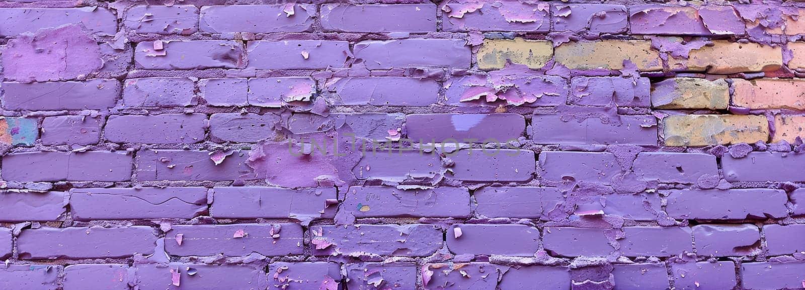 A wall of bricks bathed in plum perfection, the paint's decay adds character to the urban landscape's story
