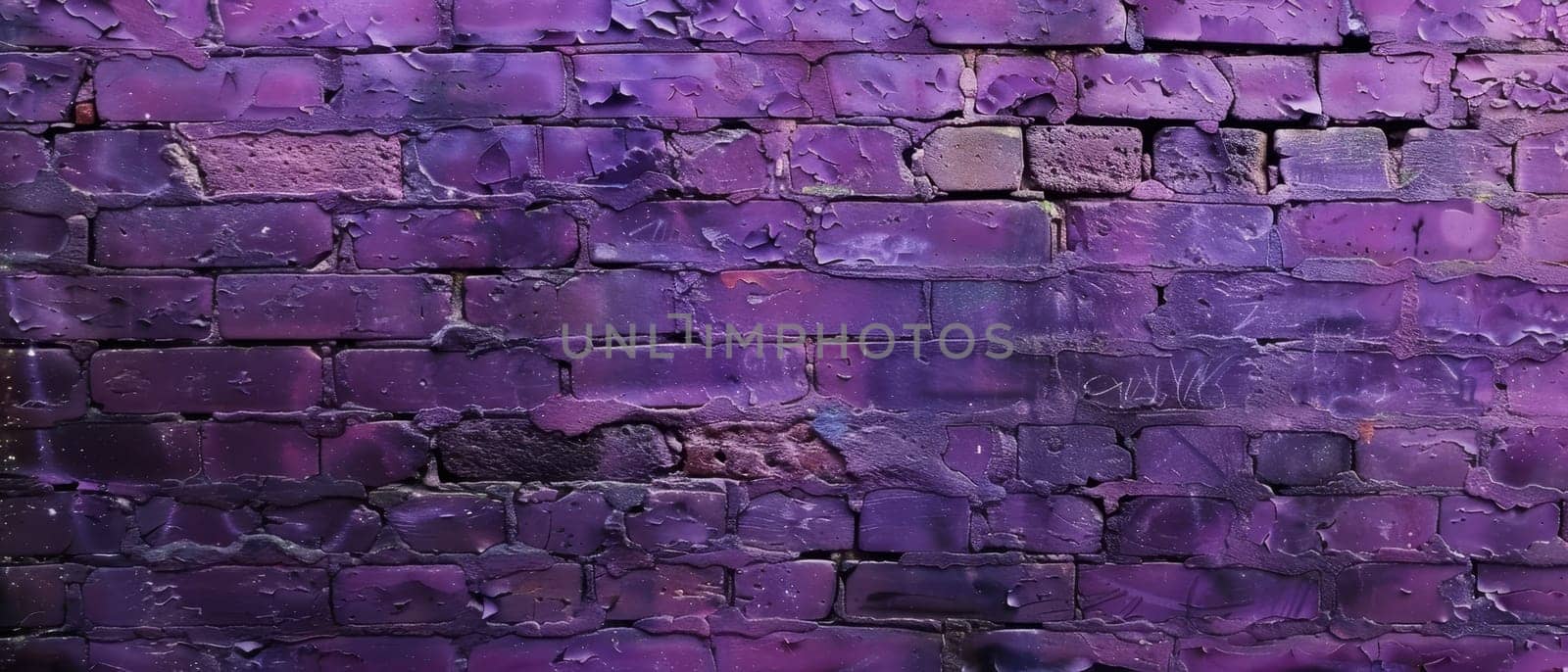A wall of bricks bathed in plum perfection, the paint's decay adds character to the urban landscape's story