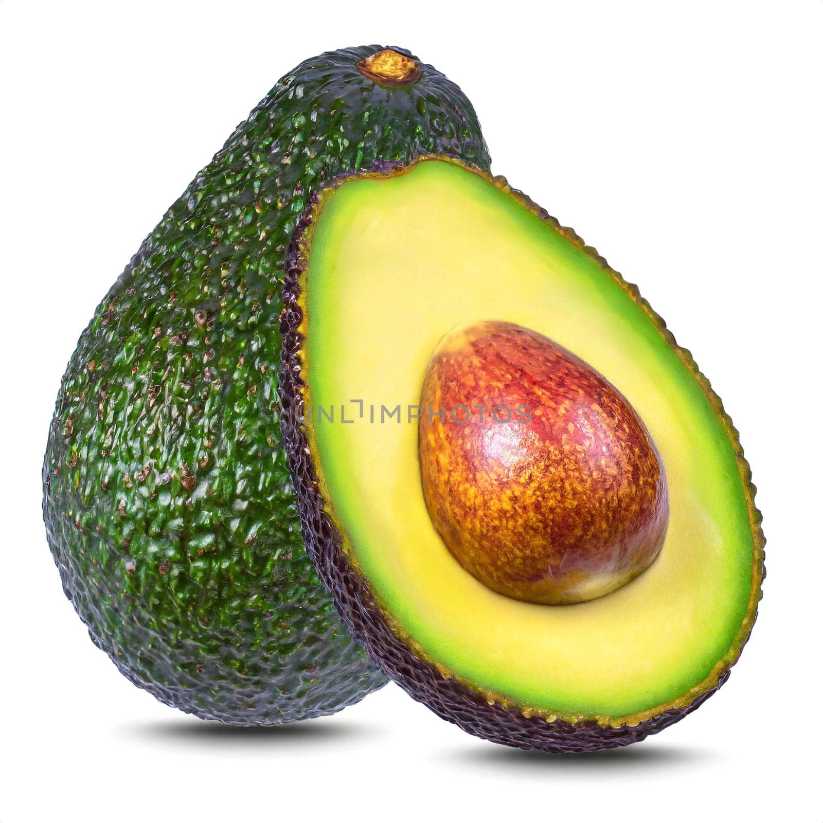 avocado isolated on white background. AI generated