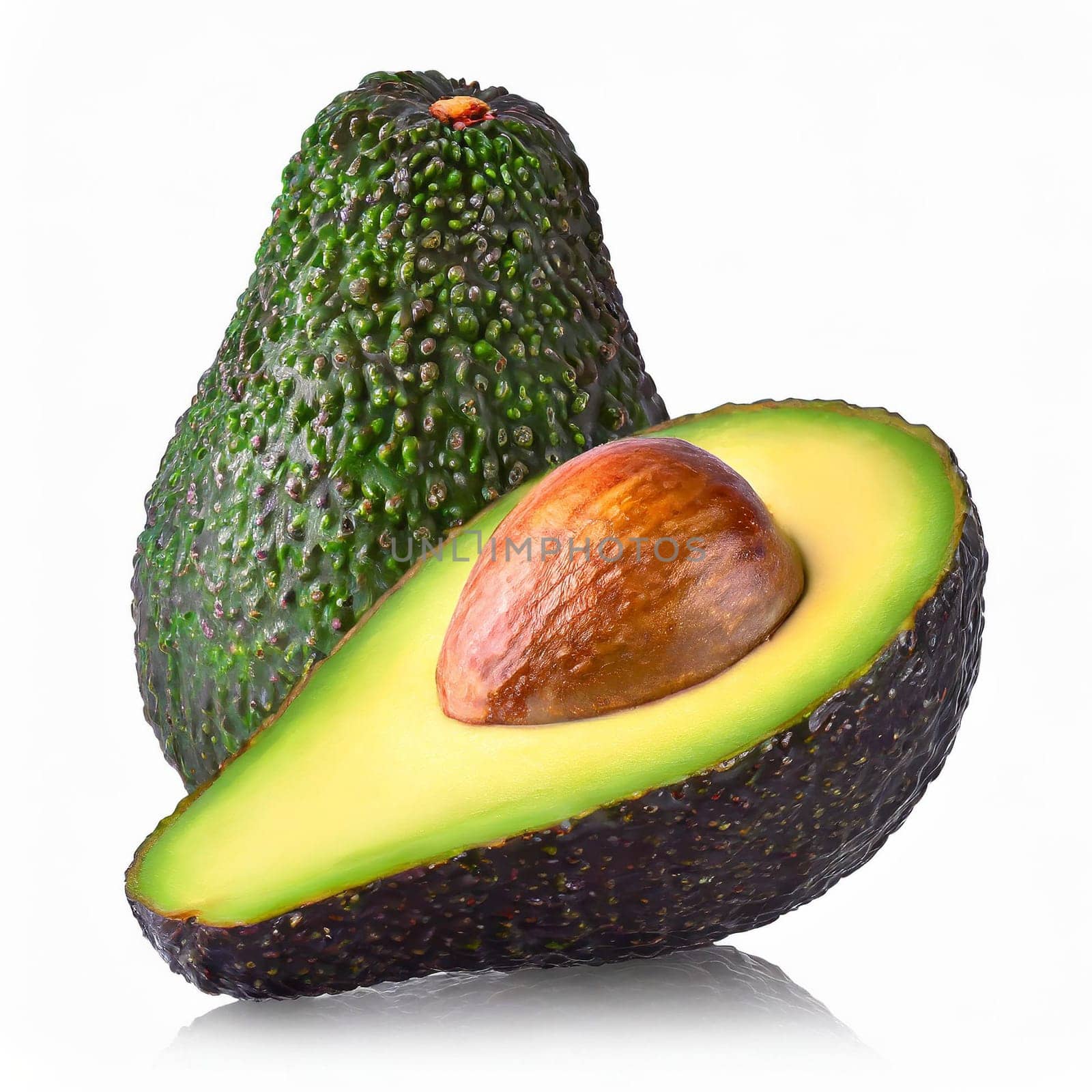 avocado isolated on white background. AI generated