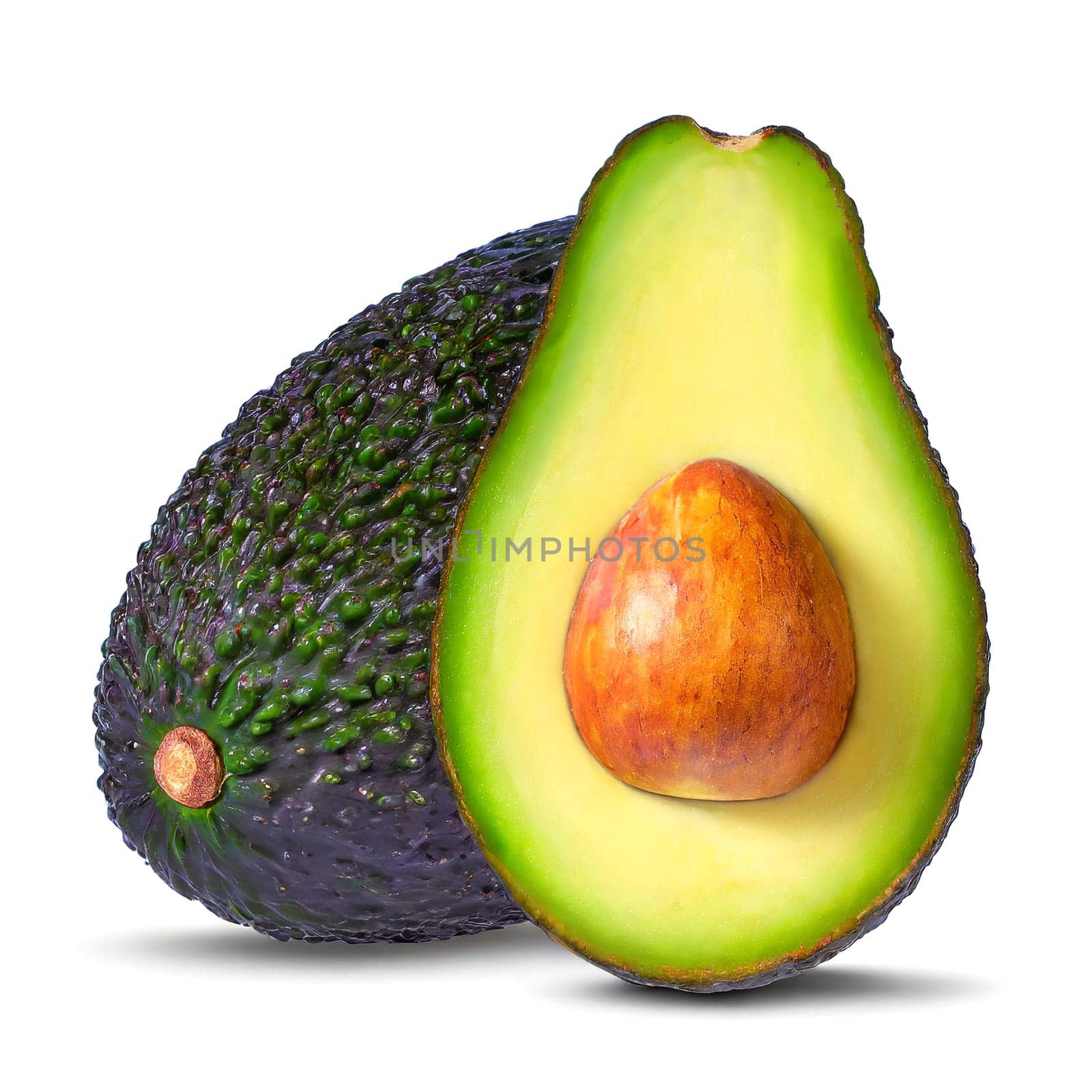 avocado isolated on white background. AI generated