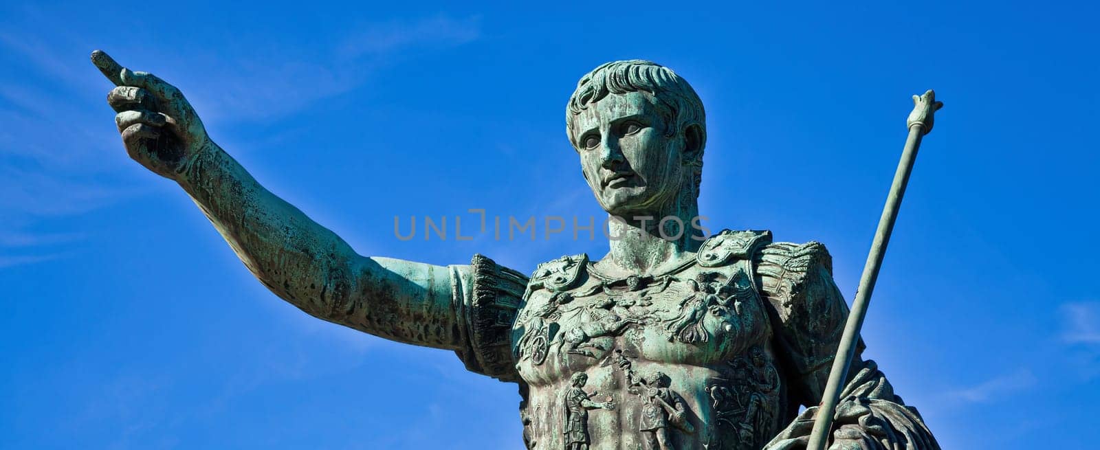 Julius Caesar, ancient statue in Rome, Italy. Concept for leadership, personal growth, personal development, self help