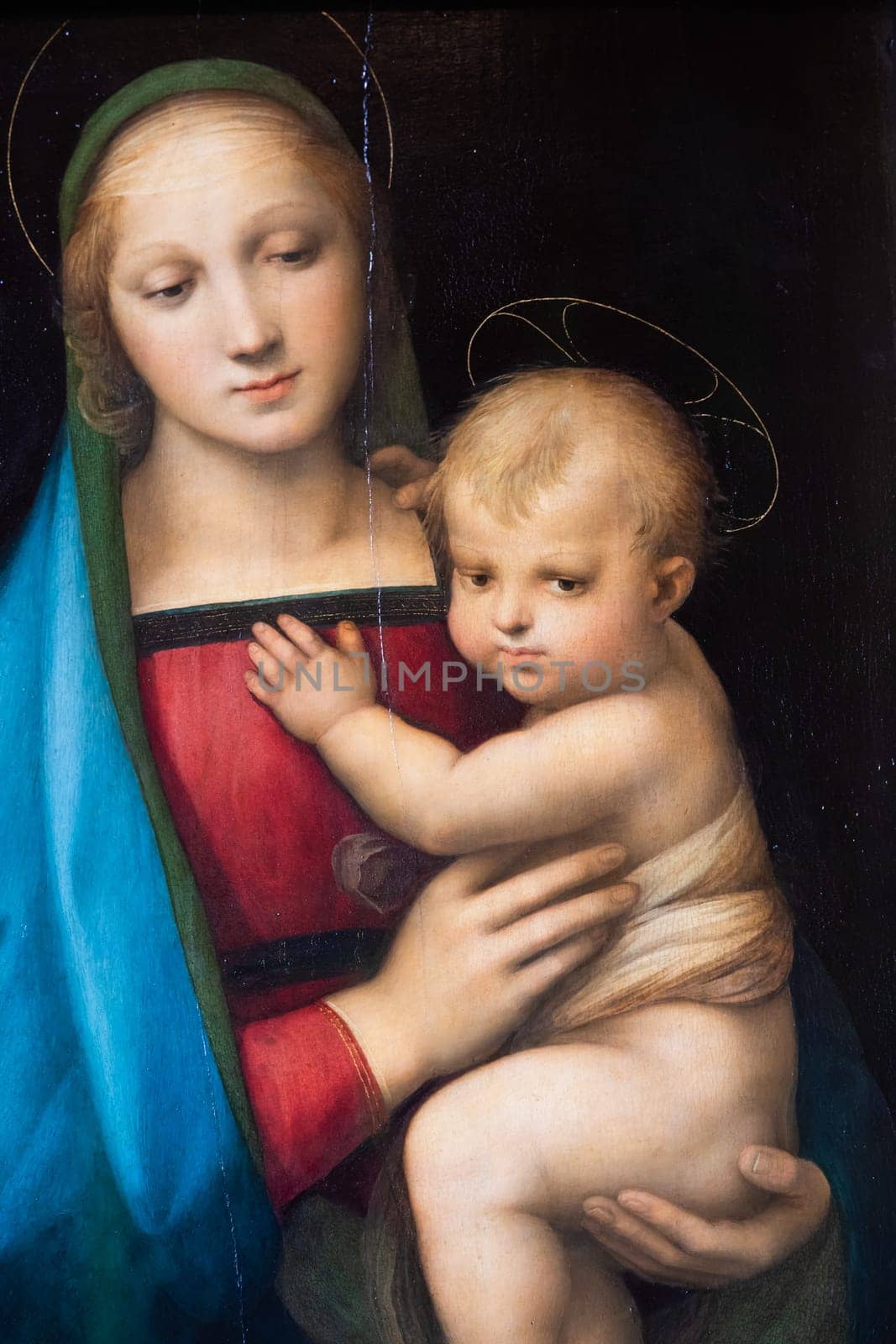 Florence, Italy - 29 June 2023: Pitti Palace Museum, Raffaello Sanzio - Raphael, Madonna del Granduca painting, 1504