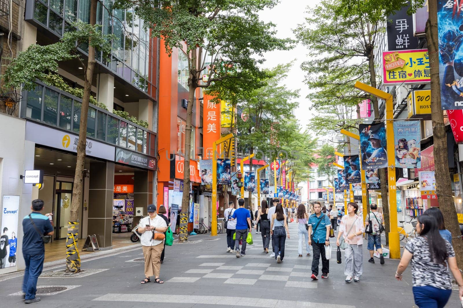 Taipei, Taiwan 13 September 2023: Taipei City street in Ximending