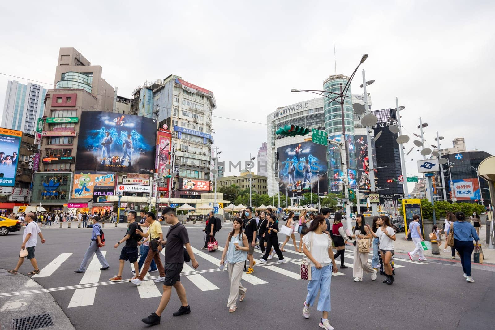 Taipei, Taiwan 13 September 2023: Ximending district in Taipei city of Taiwan