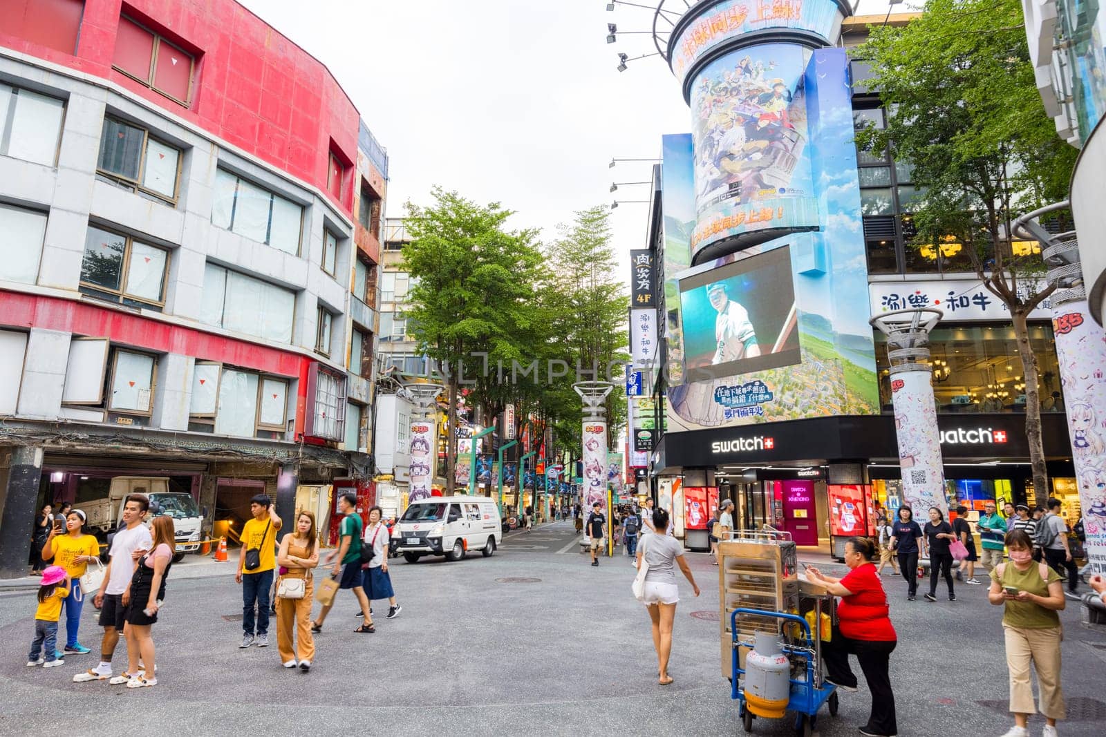 Taipei, Taiwan 13 September 2023: Taipei city street in Ximending